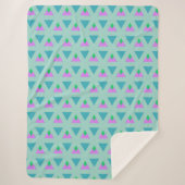 Cute Geometric Triangle Pattern Turquoise Paars Sherpa Deken (Voorkant)