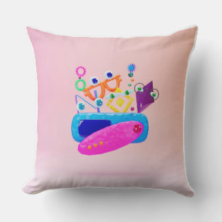 Cute Geometrische Monster Vormen Roze Worp Kussen