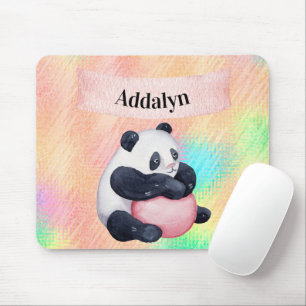 Cute Gepersonaliseerd Baby Panda Beer Waterverf Pa Muismat