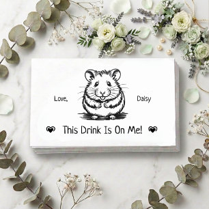 Cute gepersonaliseerde hamster bruiloft drank tick informatiekaartje