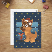 Cute German Shepherd Cartoon Starry night Briefkaart