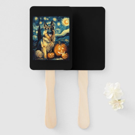 Cute German Shepherd Dog Halloween Jack O Lantern Handwaaier (Voorkant en achterkant)