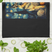 Cute German Shepherd Dog Halloween Jack O Lantern Theedoek (Gevouwen)