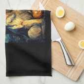 Cute German Shepherd Dog Halloween Jack O Lantern Theedoek (Quarter Fold)