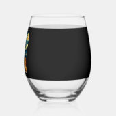 Cute German Shepherd Dog Halloween Jack O Lantern Wijnglas Zonder Voet (Links)