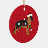 Cute German Shepherd Kerstmis Keramisch Ornament (Rechts)