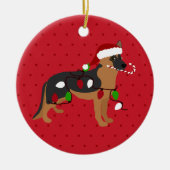 Cute German Shepherd Kerstmis Keramisch Ornament (Voorkant)