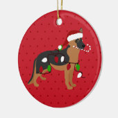 Cute German Shepherd Kerstmis Keramisch Ornament (Links)