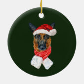 Cute German Shepherd Name and Photo Kerstmis Keramisch Ornament (Achterkant)