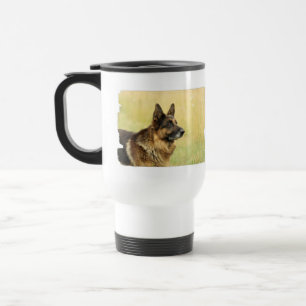 Cute German Shepherd Plastic Travel Mug Reisbeker