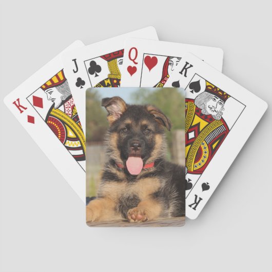 Cute German Shepherd Puppy Dog Pokerkaarten (Achterkant)