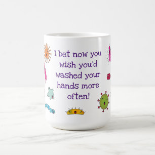 Cute Germs Hand Washing Reminder Magische Mok