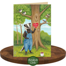 Cute Geschilderde Hart Das en Vogels Ik hou van jo