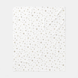 Cute geslacht neutraal wit zilveren ster elegant fleece deken