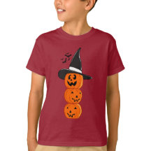 Cute Gestapelde Pompoen Heks Halloween Kinder T-sh