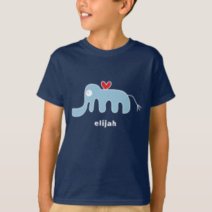 Cute Gestileerde Cartoon Blauwe Olifant Peuter Kin T-shirt