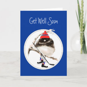 Cute get Well Binnenkort Ice Hockey Sport Bird Kaart
