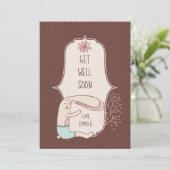 Cute Get Well Bunny Kaart (Staand voorkant)