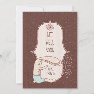 Cute Get Well Bunny Kaart