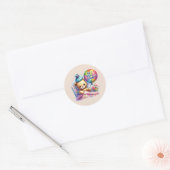 Cute get well soon bear  ronde sticker (Envelop)