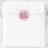 Cute get well soon bunny  ronde sticker (Tas)