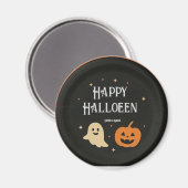 Cute Ghost and Pumpkin Halloween Paper Plate with Magneet (Voorkant / Achterkant)