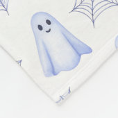 Cute Ghost and Spiderweb Halloween Fleece Deken (Hoek)