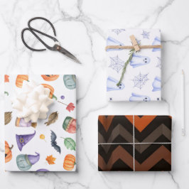 Cute Ghost and Spiderweb Halloween Inpakpapier Vel