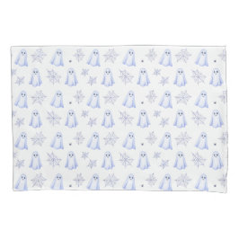 Cute Ghost and Spiderweb Halloween Kussensloop
