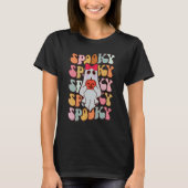 Cute Ghost Autumn Fall Spooky Retro Groovy Hallowe T-shirt (Voorkant)