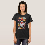 Cute Ghost Autumn Fall Spooky Retro Groovy Hallowe T-shirt (Voorkant volledig)