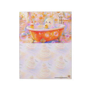 Cute Ghost Badkuip Notitieblok