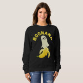 Cute Ghost Banana Halloween Costume Spooky Scary B Trui (Voorkant volledig)