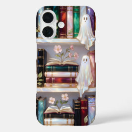 Cute Ghost Boekenplank Telefoonhoesje Bloemige Sfe iPhone 16 Hoesje