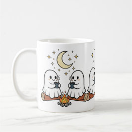 Cute Ghost Campfire Moon Spooky Season Mug Koffiemok