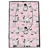 Cute Ghost Cats Halloween Medium Cadeauzakje (Voorkant)