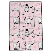 Cute Ghost Cats Halloween Medium Cadeauzakje (Achterkant)