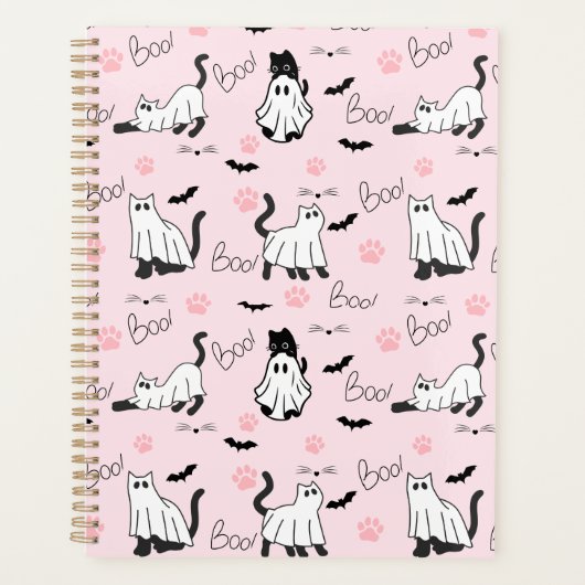 Cute Ghost Cats Halloween Planner (Voorkant)