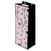 Cute Ghost Cats Halloween Wijn Cadeautas (Achterkant Gekanteld)