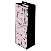 Cute Ghost Cats Halloween Wijn Cadeautas (Voorkant Gekanteld)