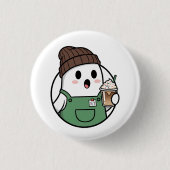 Cute Ghost Coffee Button (Voorkant)