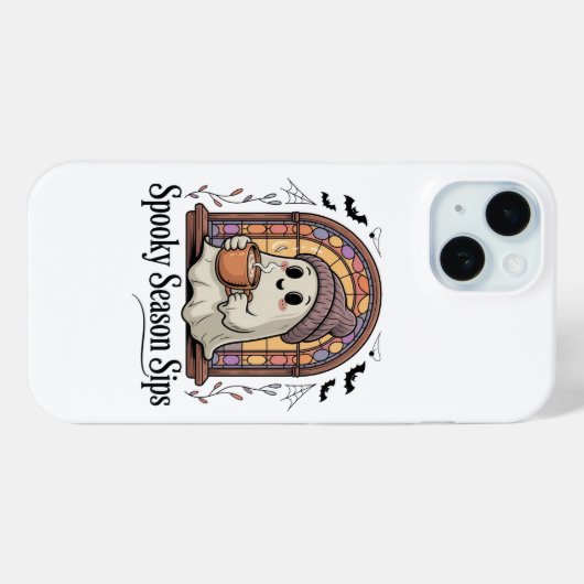 Cute Ghost Coffee Halloween Phone Case (Achterkant (horizontaal))