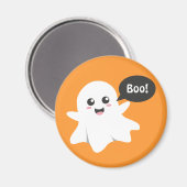 Cute Ghost dat Goes Boo is, Happy Halloween Magneet (Voorkant / Achterkant)