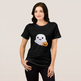 Cute Ghost en Pumpkin Halloween Tri-Blend Shirt