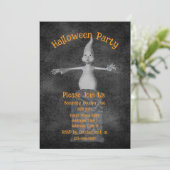 Cute Ghost Gravestone Halloween Kaart (Staand voorkant)