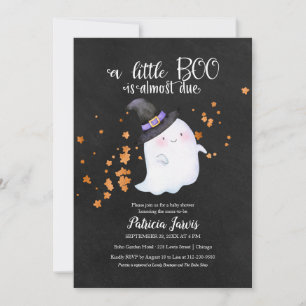 Cute Ghost Halloween Baby Shower Uitnodiging