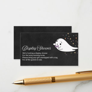 Cute Ghost Halloween Baby Shower Weergave Shower E Informatiekaartje