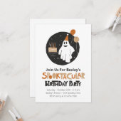Cute Ghost Halloween Birthday Invitation Kaart (Voorkant / Achterkant in situ)