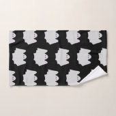 Cute Ghost Halloween Black en White Pattern Bad Handdoek (Handdoek)