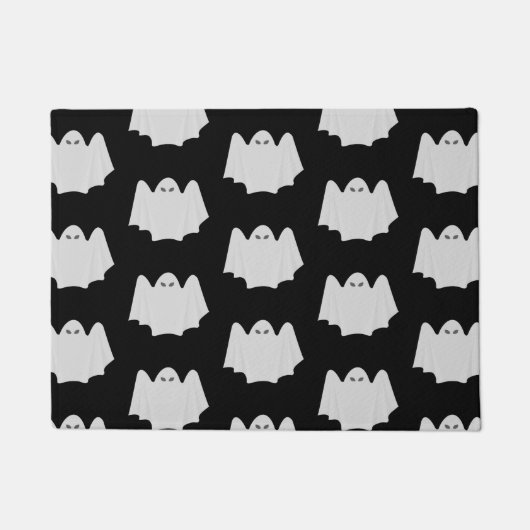 Cute Ghost Halloween Black en White Pattern Deurmat (Voorkant)